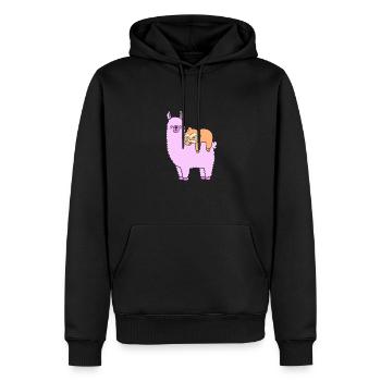 Paresse, Paresse, Paresseuse, Grognement matinal, Lama - Sweat à capuche Premium bio Homme - noir - Devant - Nico (187cm)