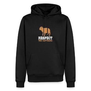 Capybara - Männer Premium Bio Hoodie - Schwarz - Vorne - Nico (187cm)