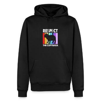 Capybara - Männer Premium Bio Hoodie - Schwarz - Vorne - Nico (187cm)