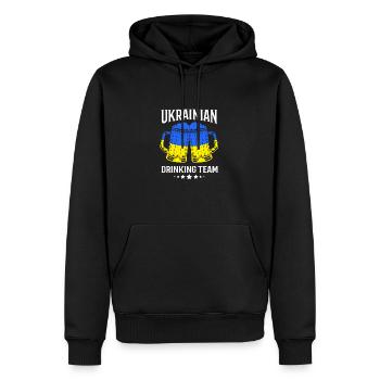 Ukraine - Männer Premium Bio Hoodie - Schwarz - Vorne - Nico (187cm)