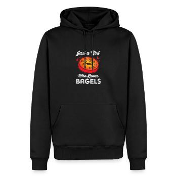 Bagel - Männer Premium Bio Hoodie - Schwarz - Vorne - Nico (187cm)