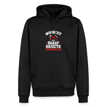 Axt Werfen - Männer Premium Bio Hoodie - Schwarz - Vorne - Nico (187cm)