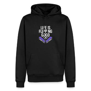 Flipper Pinball - Sweat à capuche Premium bio Homme - noir - Devant - Nico (187cm)