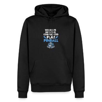 Flipper Pinball - Sweat à capuche Premium bio Homme - noir - Devant - Nico (187cm)