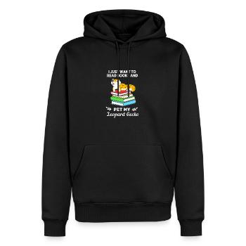 Gecko léopard - Sweat à capuche Premium bio Homme - noir - Devant - Nico (187cm)