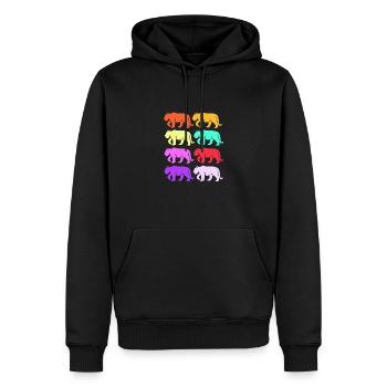 Weißer Tiger - Männer Premium Bio Hoodie - Schwarz - Vorne - Nico (187cm)