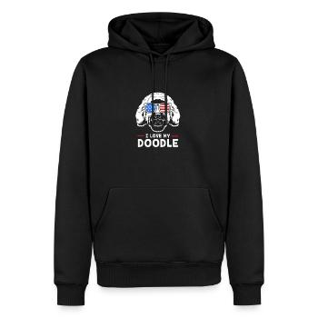 Goldendoodle - Männer Premium Bio Hoodie - Schwarz - Vorne - Nico (187cm)
