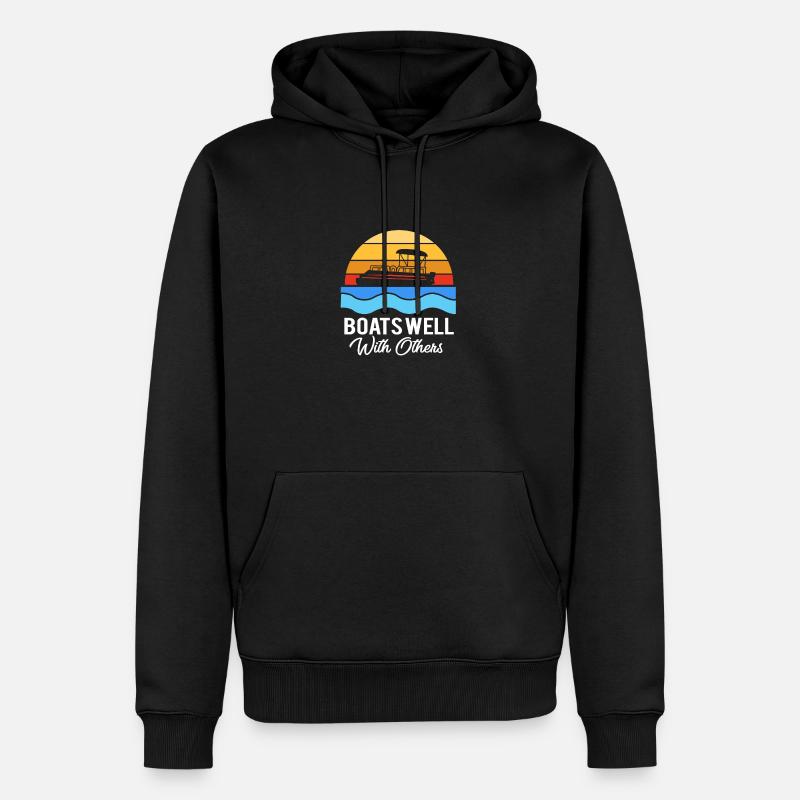 Pontonboot Boot Boote - Männer Premium Bio Hoodie - Schwarz