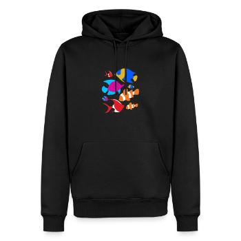 Aquariophile d’aquarium - Sweat à capuche Premium bio Homme - noir - Devant - Nico (187cm)