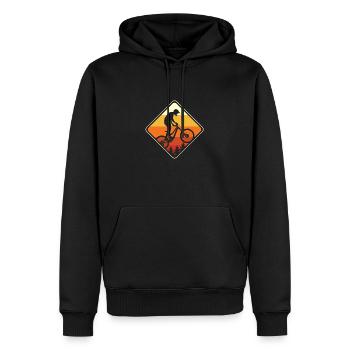 Mountain biking Mountain biking Mountain bikers - Men’s Premium Organic Hoodie - black - Front - Nico (187cm)
