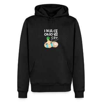 Oignon - Sweat à capuche Premium bio Homme - noir - Devant - Nico (187cm)