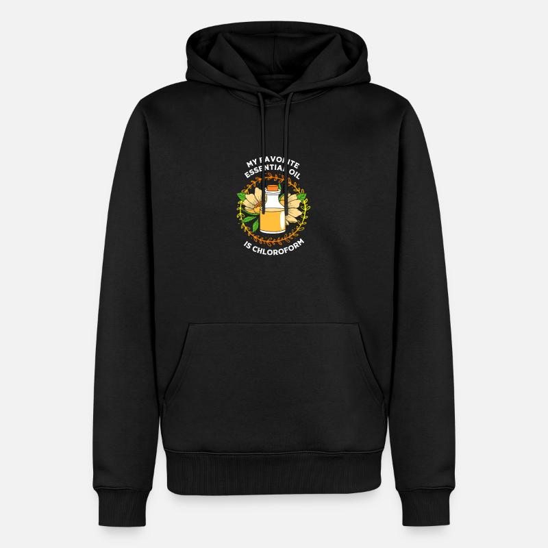 Ätherisches Öl - Männer Premium Bio Hoodie - Schwarz