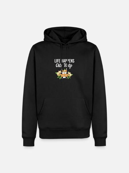 Ätherisches Öl - Männer Premium Bio Hoodie - Schwarz