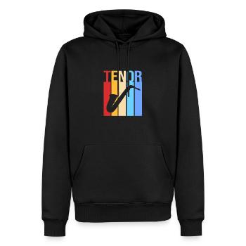Saxophoniste saxophoniste - Sweat à capuche Premium bio Homme - noir - Devant - Nico (187cm)