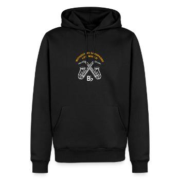 Saxophoniste saxophoniste - Sweat à capuche Premium bio Homme - noir - Devant - Nico (187cm)