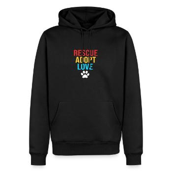 Sauvetage des animaux Droits des animaux Refuge pour animaux de sauvetage des animaux - Sweat à capuche Premium bio Homme - noir - Devant - Nico (187cm)