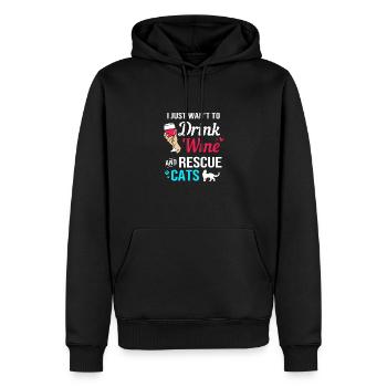 Sauvetage des animaux Droits des animaux Refuge pour animaux de sauvetage des animaux - Sweat à capuche Premium bio Homme - noir - Devant - Nico (187cm)