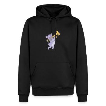 Trombone - Sweat à capuche Premium bio Homme - noir - Devant - Nico (187cm)