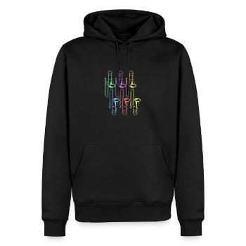 Trombone - Sweat à capuche Premium bio Homme - noir - Devant - Nico (187cm)