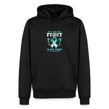 Sensibilisation au SOPK - Sweat à capuche Premium bio Homme - noir - Devant - Nico (187cm)