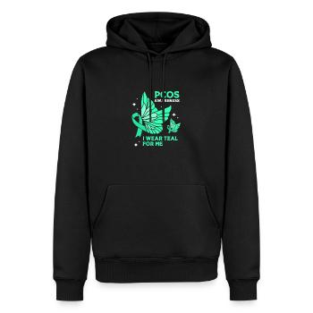 Sensibilisation au SOPK - Sweat à capuche Premium bio Homme - noir - Devant - Nico (187cm)