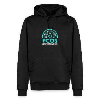 Sensibilisation au SOPK - Sweat à capuche Premium bio Homme - noir - Devant - Nico (187cm)