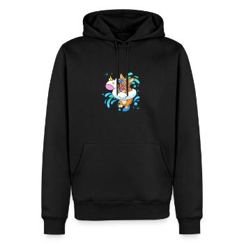 Pool Party - Männer Premium Bio Hoodie - Schwarz - Vorne - Nico (187cm)