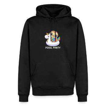 Pool Party - Männer Premium Bio Hoodie - Schwarz - Vorne - Nico (187cm)