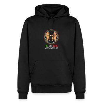 Weihnachten Gender Reveal Neugeborenes Babysprüche - Männer Premium Bio Hoodie - Schwarz - Vorne - Nico (187cm)