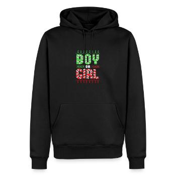 Weihnachten Gender Reveal Neugeborenes Babysprüche - Männer Premium Bio Hoodie - Schwarz - Vorne - Nico (187cm)