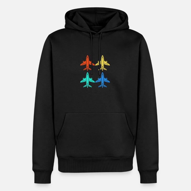 Pilot Flugzeug - Männer Premium Bio Hoodie - Schwarz