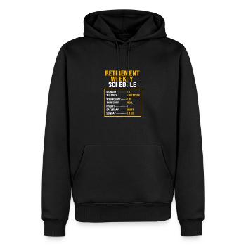 Retraité Retraité Retraité - Sweat à capuche Premium bio Homme - noir - Devant - Nico (187cm)