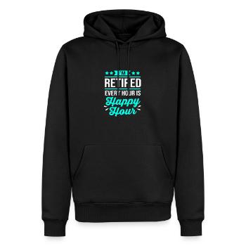 Retraité Retraité Retraité - Sweat à capuche Premium bio Homme - noir - Devant - Nico (187cm)