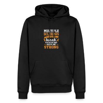 Multiple Sclerosis MS - Men’s Premium Organic Hoodie - black - Front - Nico (187cm)