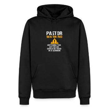 Pfarrer - Männer Premium Bio Hoodie - Schwarz - Vorne - Nico (187cm)