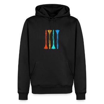 Clarinette - Sweat à capuche Premium bio Homme - noir - Devant - Nico (187cm)