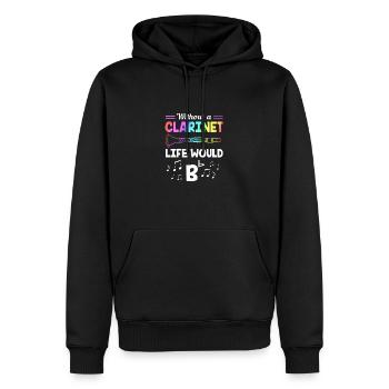 Clarinette - Sweat à capuche Premium bio Homme - noir - Devant - Nico (187cm)