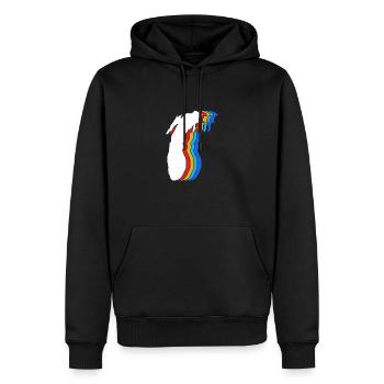 Grands Lacs - Sweat à capuche Premium bio Homme - noir - Devant - Nico (187cm)
