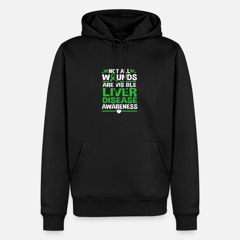 Lebererkrankung - Männer Premium Bio Hoodie - Schwarz