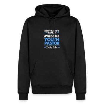 Pasteur des jeunes - Sweat à capuche Premium bio Homme - noir - Devant - Nico (187cm)