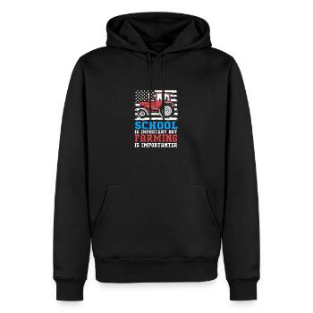 Agriculteur Fermier Femme d’agriculteur Ferme - Sweat à capuche Premium bio Homme - noir - Devant - Nico (187cm)