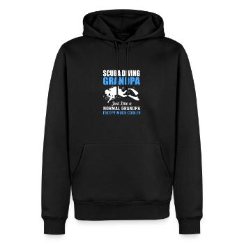 Plonger - Sweat à capuche Premium bio Homme - noir - Devant - Nico (187cm)