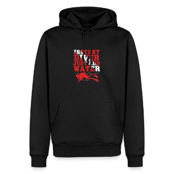 Plonger - Sweat à capuche Premium bio Homme - noir - Devant - Nico (187cm)