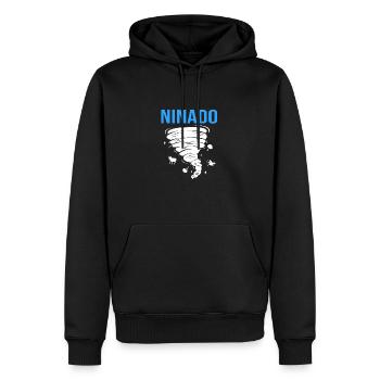 Tornado Birthday Fête d’anniversaire des enfants - Sweat à capuche Premium bio Homme - noir - Devant - Nico (187cm)
