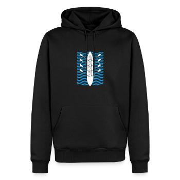 Ruderteam Rudern Ruder Ruderboot Ruderer - Männer Premium Bio Hoodie - Schwarz - Vorne - Nico (187cm)