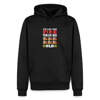Camion de pompiers Fête d’anniversaire des enfants - Sweat à capuche Premium bio Homme - noir - Devant - Nico (187cm)
