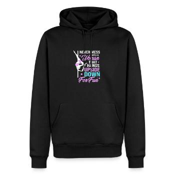 Pole Dance - Sweat à capuche Premium bio Homme - noir - Devant - Nico (187cm)