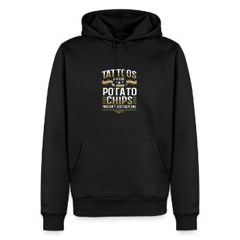 Tatoueur Tatoueur Tatoueur Tatoué Tatouage - Sweat à capuche Premium bio Homme - noir - Devant - Nico (187cm)