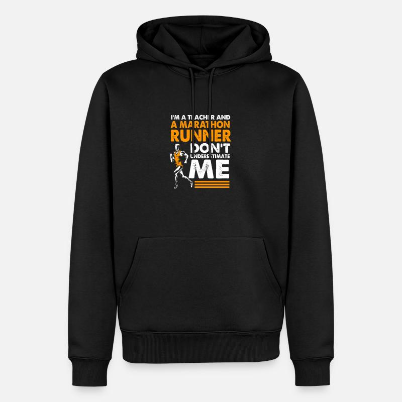 Marathon Marathonläufer - Männer Premium Bio Hoodie - Schwarz