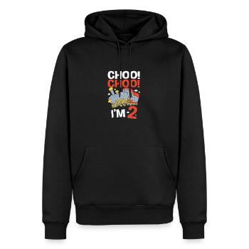 Anniversaire des enfants Train Train Conducteur Locomotive - Sweat à capuche Premium bio Homme - noir - Devant - Nico (187cm)